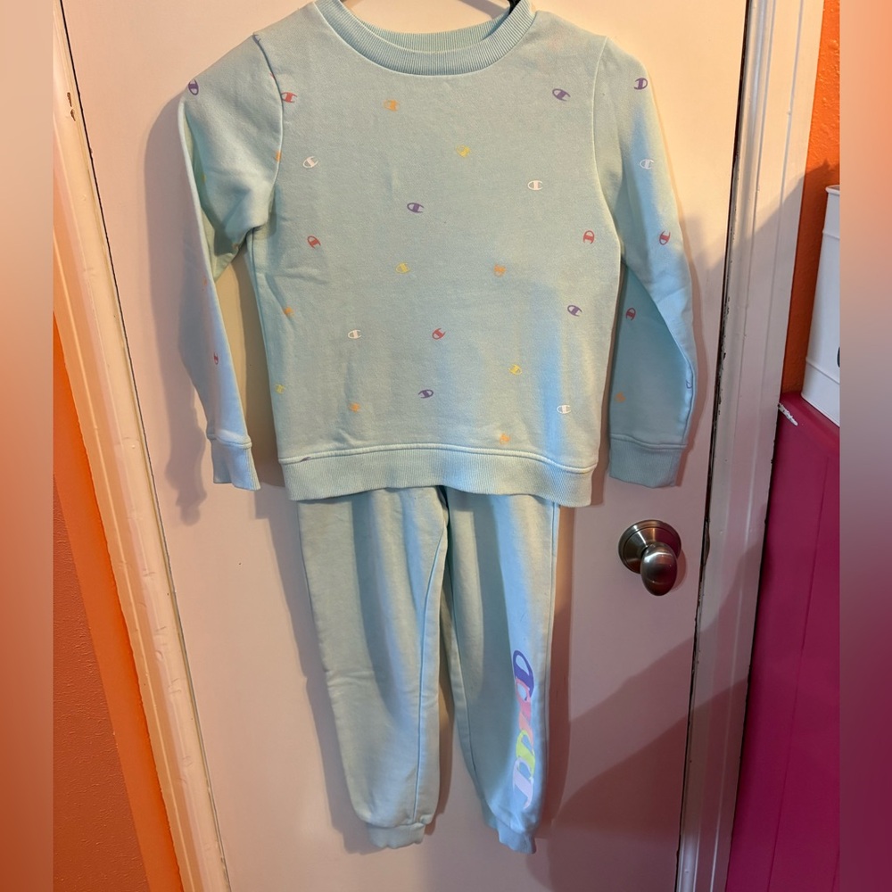Champion Kids Matching outfit in Light Blue with Multicolor Accents